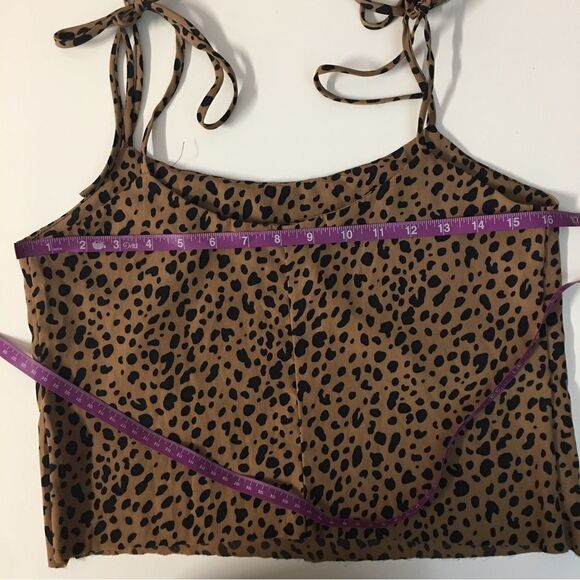 Audrey 3+1 Brown Cheetah Print Crop Top Size XS - Picture 6 of 7